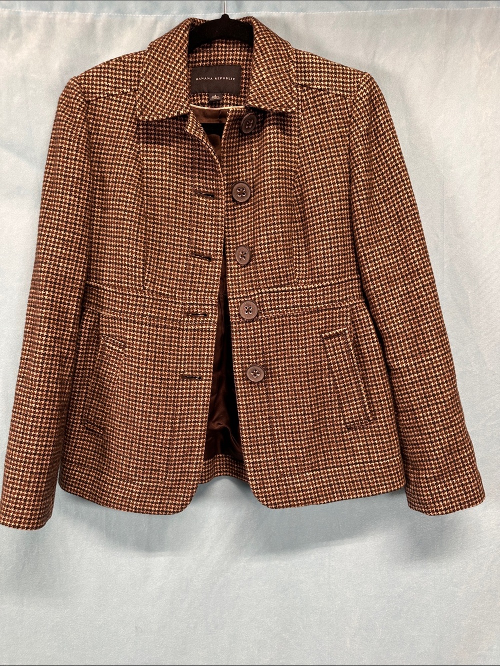 Banana Republic Brown Houndstooth Blazer